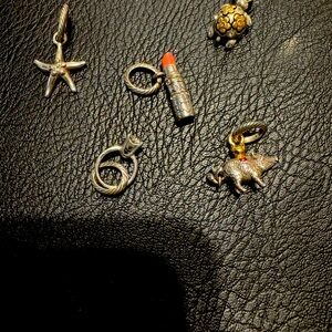 Brighton Charms Ring, Turtle, Arkansas Charm, starfish, lipstick